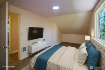 Upstairs Bedroom with Large Closet - Virtually Staged Photo