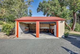 Slow roll into the garage with automatic door opener.