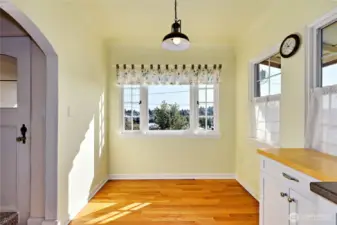 View of dining area from the kitchen.