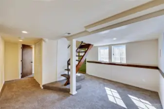 Fully finished living area in the daylight basement.