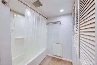 One full bathroom downstairs.