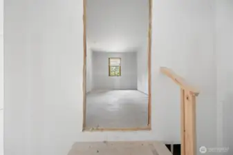 Doorway to office in shop.