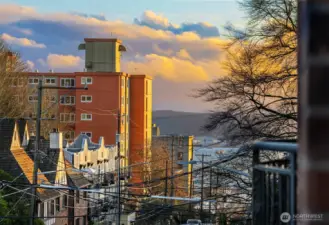 A dynamic urban backdrop off your balcony.