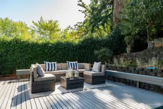 Outdoor deck photo shown from a prior staging.