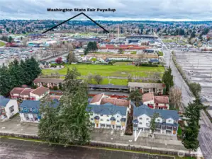 areal photo showing great location near the fairgrounds district and downtown Puyallup