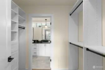 Experience the ease of pre-installed built-in shelving - move your clothes right in!