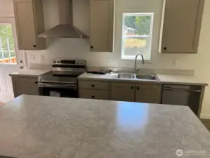 Kitchen with island.