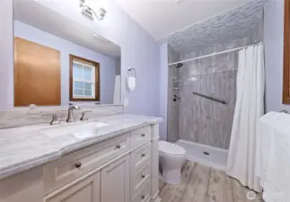 Updated 3/4 primary bathroom.