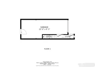 Attached tandem garage /first floor floorplan