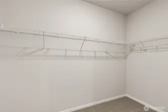 Super spacious Primary closet.