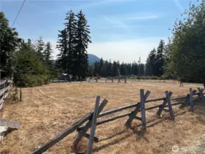 View of the site to the SW   It measures 100' x 100'.