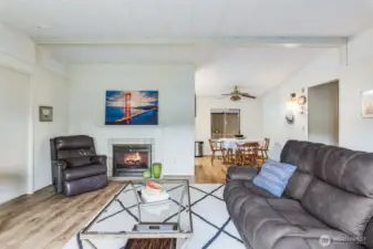 Vaulted ceilings create an airy, open feel that’s easy to enjoy every day.
