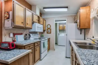 Generous counter space and storage keep everything within easy reach.