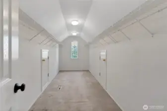 Look at this closet space!  And tons of storage in attic area too.