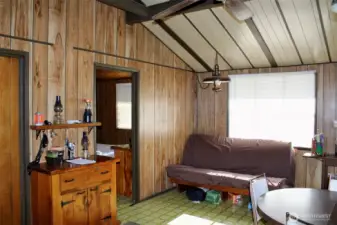 Living space with room for activities and chill after a day of enjoying the outdoors.