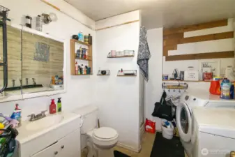 3/4 bath and utility room downstairs