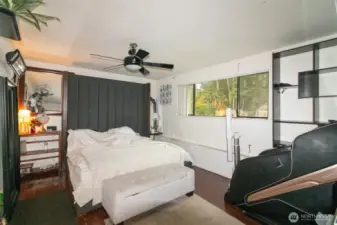 Family room downstairs currently used as a bedroom