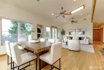 Hallway leads to bedrooms and has two hall closets one for linens and one with wiring for security cameras and internet