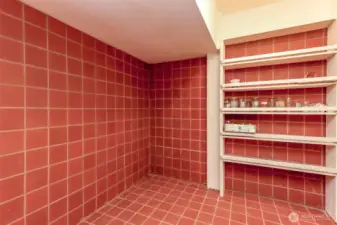 Under the stairs cold storage area great for wine cellar and storage