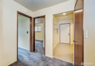 Back of the Home with 2 Bedrooms, Powder Room and Laundry Room