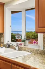 View of Puget Sound from kitchen window
