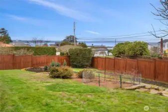 Fully fenced backyard