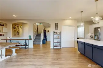 kitchen to living room-sellers are using living room as dining room