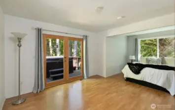 Master French Doors to Deck and Hot tub