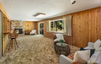 Finished Rec Room Daylight Basement & Bar