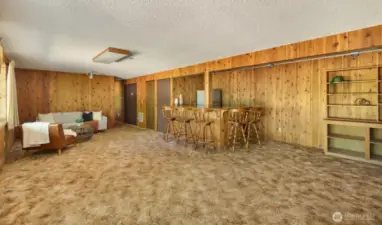 Finished Rec Room Daylight Basement & Bar