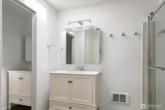 Primary bath with separate area for sink and bidet toilet