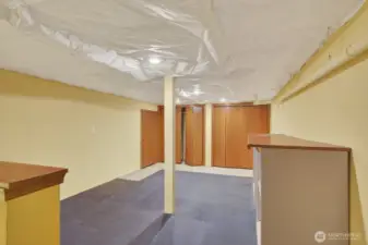 Some unfinished square footage that could make a great wine cellar or other possibilities.