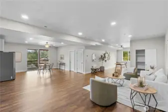 Lower level living & kitchenette