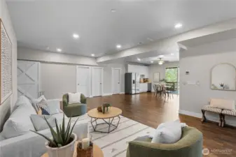 Lower level living & kitchenette