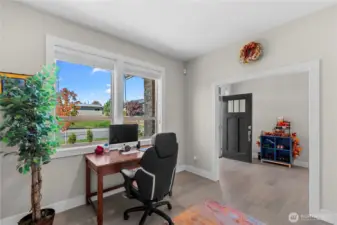 Office, Library or Sitting Room with Barndoor