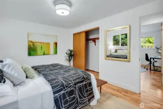 Primary bedroom with ensuite steam shower.