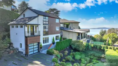 Striking Magnolia residence with sweeping Puget Sound and Olympic Mountain views.