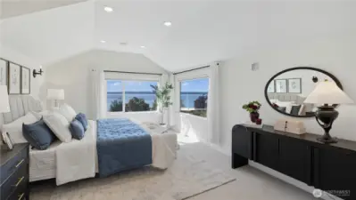 Spacious primary suite with picture-perfect views.