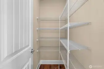 Walk in pantry off the kitchen.