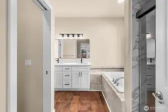 Primary ensuite with water closet and new toilet.