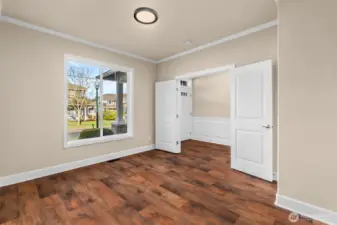 Oversized windows that fill the office with natural light.