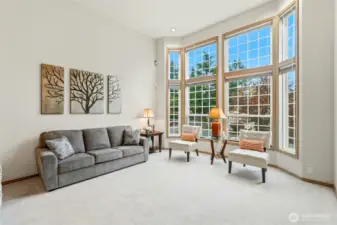 Formal living rm w/ floor-to-ceiling windows