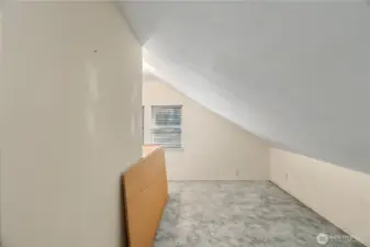 finished attic space, perfect for home office or storage.