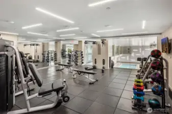 2-story fitness center offers everything you'll need to stay fit!