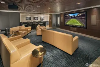 Perfect spot for movie party, just cross the hall!