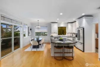 Slider doors to outside deck and backyard deck...all fully fenced for your privacy