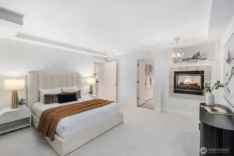 Gas double sided fireplace