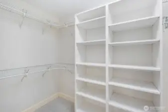Walk in closet off bathroom