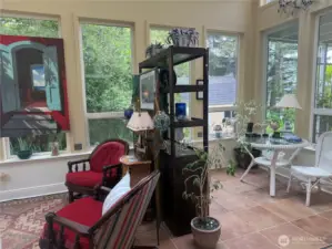 A wonderful room for morning coffee no matter the weather. Take in the eastern morning light.