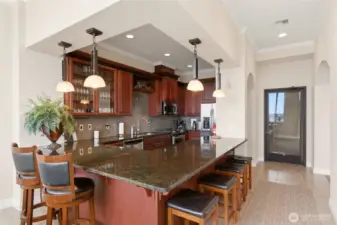 he large Party room for events and views of the Water and the mountains.